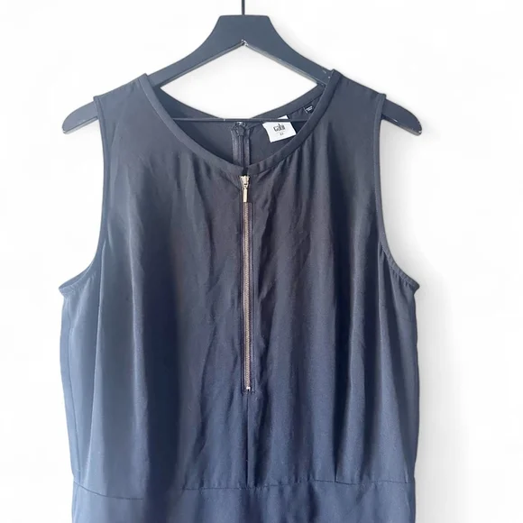 Cabi Black Zip Front Sleeveless Jumpsuit Size 12